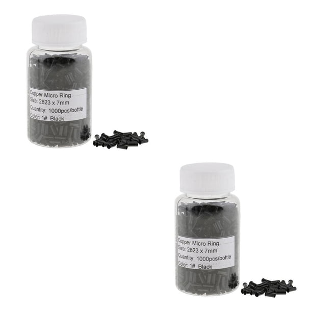 Soidarity 1000 Pieces Copper Micro Ring Links Crimp Tubes Bead For Hair Extention 2piezas Negro