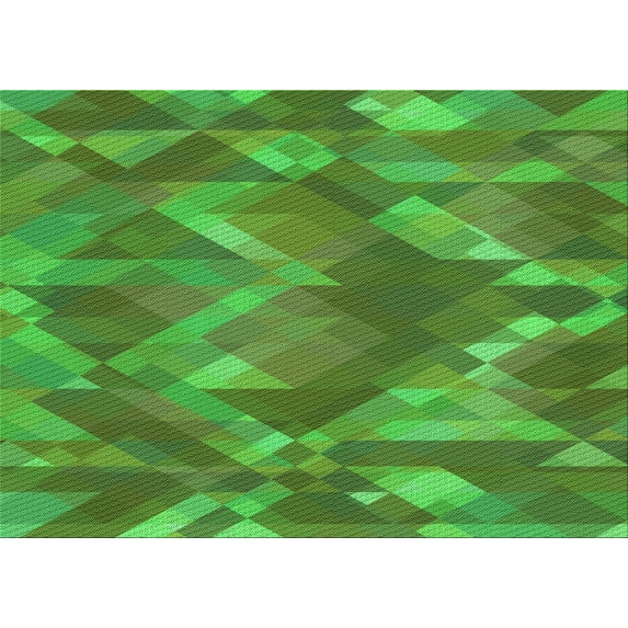 Ahgly Company Machine Washable Indoor Rectangle Transitional Neon Green Area Rugs, 6' x 9'