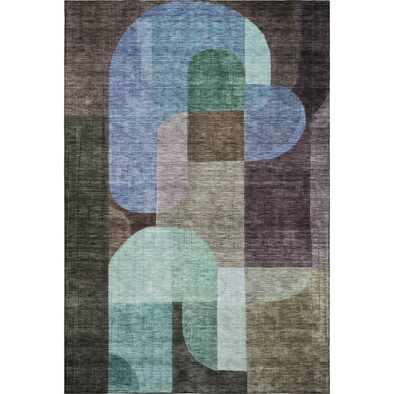 Addison Rugs Mayfield Premium Machine Washable Transitional Contemporary Brown Rectangle Rug, 5' x 7'6"