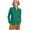Green, variant on Shaker Zip Front Cardigan Women's Cardigan Sweater Solid Button Long Sleeve Classic Neck Knit Cardigan Sweater Casual