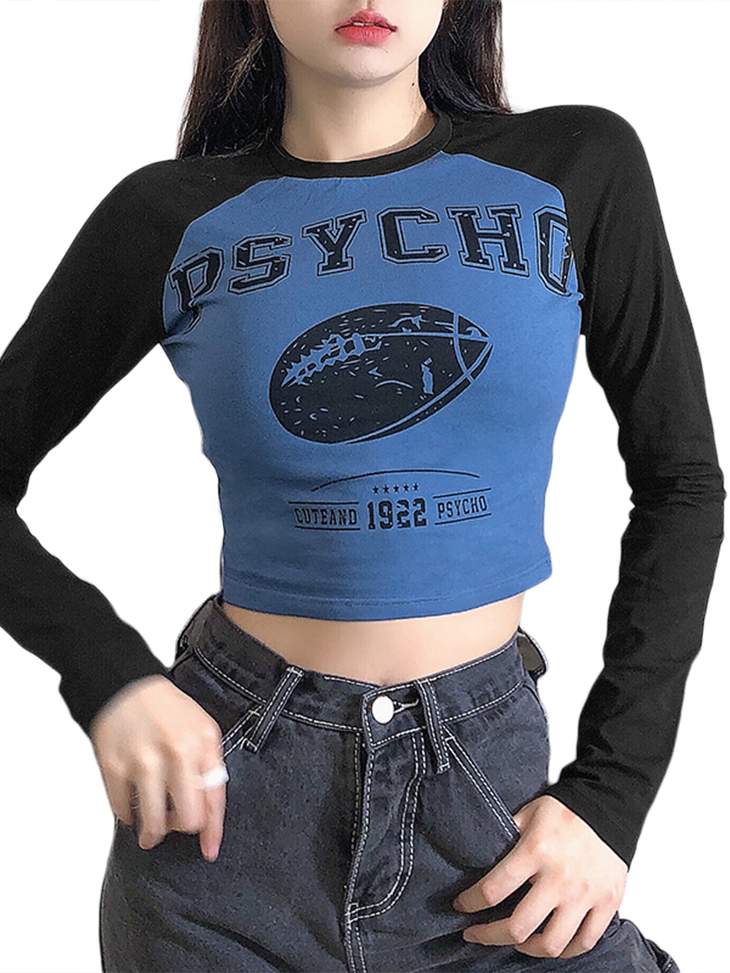 Carolilly Women Crop Top, Long Sleeve 