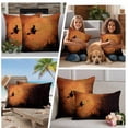 thumbnail image 5 of Halloween Orange Outdoor Waterproof Pillow Covers, Witch Castle Moon Tree Bat Horror Decorative Square Throw Pillowcase Sofa Cushion Sham for Patio/Couch/Chair, 16"x16" 2 Pack, 5 of 8