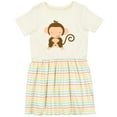 thumbnail image 3 of Inktastic Happy Monkey Girls Toddler Dress, 3 of 5