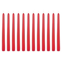 Mega Candles 12 pcs Unscented Red Taper Candle, Hand Poured Wax Candles 10 Inch x 7/8 Inch, Home Décor, Wedding Receptions, Baby Showers, Birthdays, Celebrations, Party Favors & More