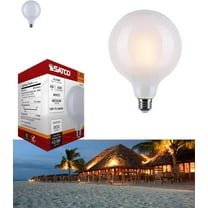 Satco S12156 LED G40 Globe Light Bulb 8W 120V Warm Dimming 3000K-2000K White Finish 800 Lumen E26 Medium Base (1 Pack)