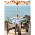 thumbnail image 3 of Outdoor Tablecloth with Umbrella Hole for Patio/Picnic/Party/Camping, Summer Slippers Waterproof Table Cloth Square Cover Washable, Tropical Botanical Palm Leaves Blue Plaid (54"x 54"), 3 of 8