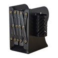 thumbnail image 2 of facefd Bookend Telescopic Replacement Solid Color 3 Compartment Coated Anti-rust School Book End Rack with Pencil Holder Black, 2 of 9
