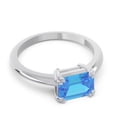 thumbnail image 3 of 2.50 Carat Emerald Cut Blue Topaz Gemstone Sparkle Engagement Ring for Ladies Solid 18K White Gold Size 11 by Diamond Capitals, 3 of 8