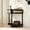 Black, variant on Toauuo Unique Half Moon Design End Table, Semi-Circle Entryway Console Table with Sliding Rattan Door, 2 Rattan Storage Cabinets & Bottom Shelf for Living Room Bedroom Hallway
