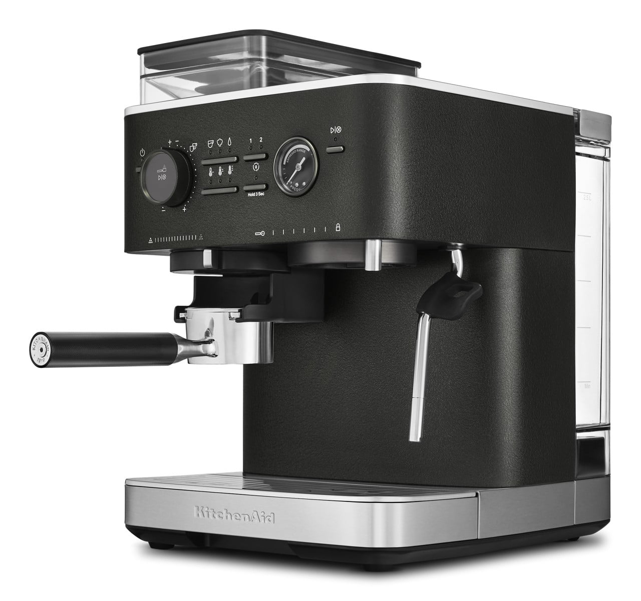 KitchenAid Semi-Automatic Espresso Machine with Burr Grinder | Cast Iron Black