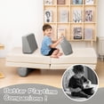thumbnail image 4 of Lamerge Fold Kids Sofa, Modular Kids Play Couch, Kids Convertible Play Fort, Multifunctional Instant Rebound Foam Couch, Corduroy Fabric Toddler Couch for Playroom/Bedroom, Grey, 4 of 10