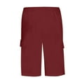 thumbnail image 2 of Abcnature Men's Athletic Shorts, Sports Gym Running Short Pants, Men's Pleated Lace Solid Color Fitness Sports Five-point Shorts, Cargo Casual Hiking Shorts Red 3XL, 2 of 3