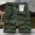 thumbnail image 2 of BADHUB Cargo Shorts for Men Casual Button Zipper Ripstop Work Shorts Solid Color Half Trunks Hiking Shorts Clearance Army Green M, 2 of 8