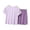 Purple, variant on Otqutp Toddler Boys Girls Clothes Set Short Sleeve T-shirt Top Elastic Waist Shorts Solid Color 2Pcs Outfits Stretch Home Set 2-13 Years(Dark Blue,3-4 Years)