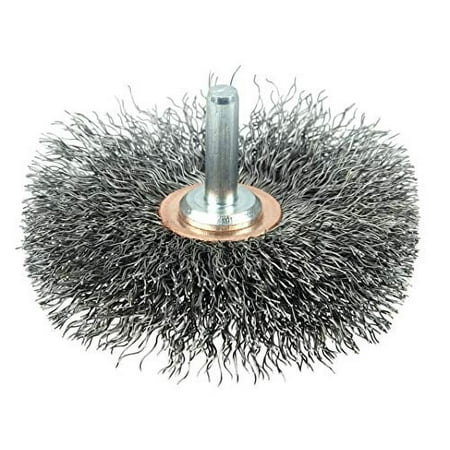 

17616 3 Narrow Face Stem-Mounted Crimped Wire Wheel .0118 Steel Fill 1/4 Stem Made In The