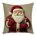 thumbnail image 4 of 1 Pcs Christmas Theme Reindeer Santa Claus And Snowman Pattern Pillowcase, Festival Atmosphere Decoration Living Room Sofa Cushion Cover, 4 of 4