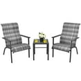 thumbnail image 5 of Costway 3 PCS Patio Rattan Bistro Set High Backrest Armrest SideTable Mix Gray, 5 of 10