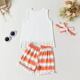 thumbnail image 4 of PEASKJP Girls 2 Piece Short Set 2PCS Ribbed Tank Top Camisole and Drawstring Short Bottoms Tracksuit,White 80, 4 of 5