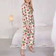thumbnail image 5 of Wukai Strawberries And Leaf Print Women's Pajama Set - Soft Long Sleeve Sleepwear for Comfort and Style-Medium, 5 of 9