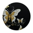 thumbnail image 2 of Awypu  Gold White Butterflies Black Round Table Cloth, Elastic Edged Fitted Table Cover Decor Tablecloths for Dinner, Picnic, Party White, 2 of 7