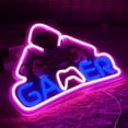 thumbnail image 3 of JFLLamp LED Neon Sign Gaming Theme Light Purple Blue Wall Decor USB Powered Acrylic Backboard Hanging Light for Room Setup, 3 of 7
