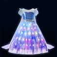thumbnail image 3 of Disfraz de Elsa de Frozen de Disney para niños y niñas, Reina de la nieve, vestido de fiesta de Carnaval con luz LED, vestidos de lentejuelas de lujo, 2024, 3 of 4