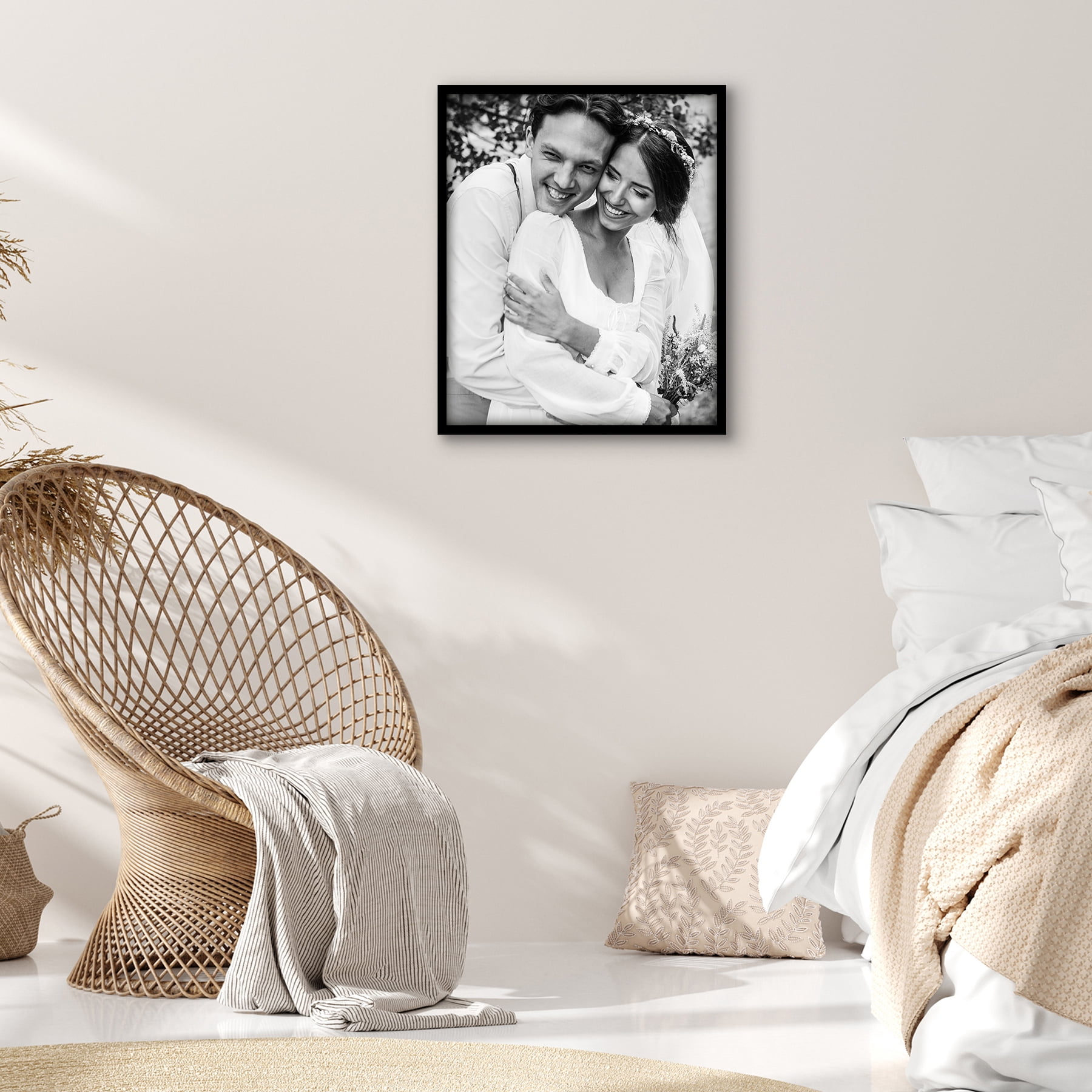 Americanflat 18x22 Picture Frame with Polished Plexiglass Streamline Collection Thin Border Wall - Black