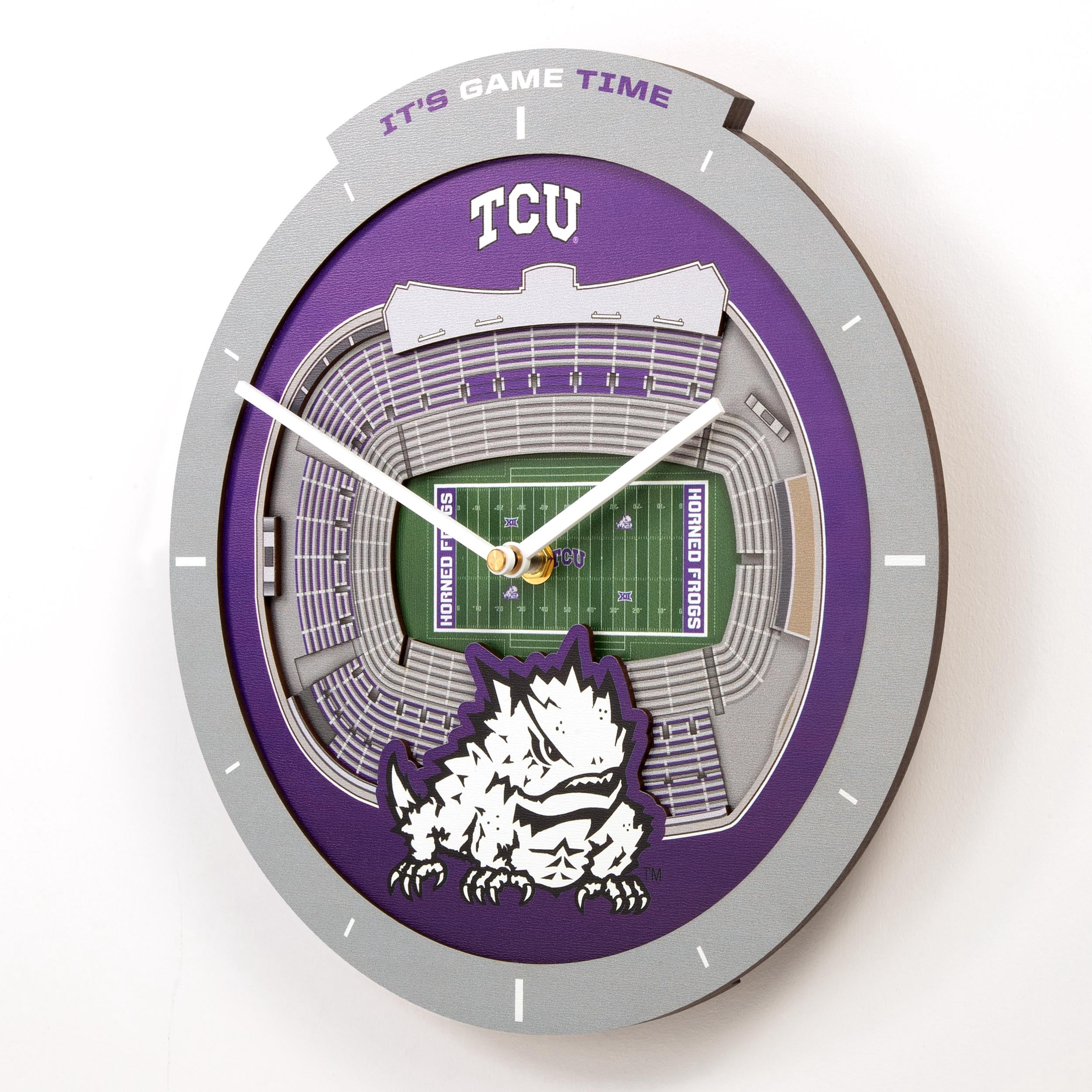 YouTheFan NCAA TCU Horned Frogs Stadiumview 3D Wall Clock