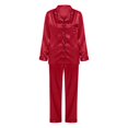 thumbnail image 5 of Povozer Women Pajamas Set Short Sleeve Sleepwear Button-Down Shirt with Long Pants Soft Pjs Set Nightwear Lounge Sets(Red,XXL), 5 of 6