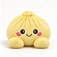thumbnail image 2 of Yellow Dumpling Plush Toy - Soft Squeezable Stuffed Bao Toy with Embroidered Face, Plush Steamed Bun Dumpling Stuffed Animals Stuffed Toys Cute Food Plushie for Office Desk Decor Stress Relief Gift, 2 of 13