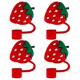 thumbnail image 1 of SHISUYAN 4pcs Silicone Strawberry Straw Tips Cover Reusable Drinking Straw Tips Straw End Plugs Caps Small Straw Caps, 1 of 9