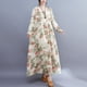 thumbnail image 4 of Vestido suelto de mujer Vintage estampado manga larga cuello redondo cintura alta Casual vestid CACAGOO  Vestido, 4 of 7