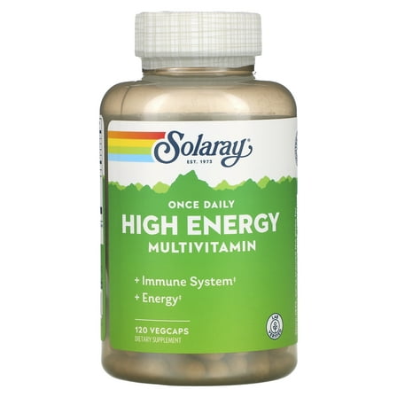 Solaray Once Daily High Energy Multivitamin | Supports Immunity & Energy | Whole Food Base Ingredients | Mens and Womens Multi Vitamin | 120 VegCaps