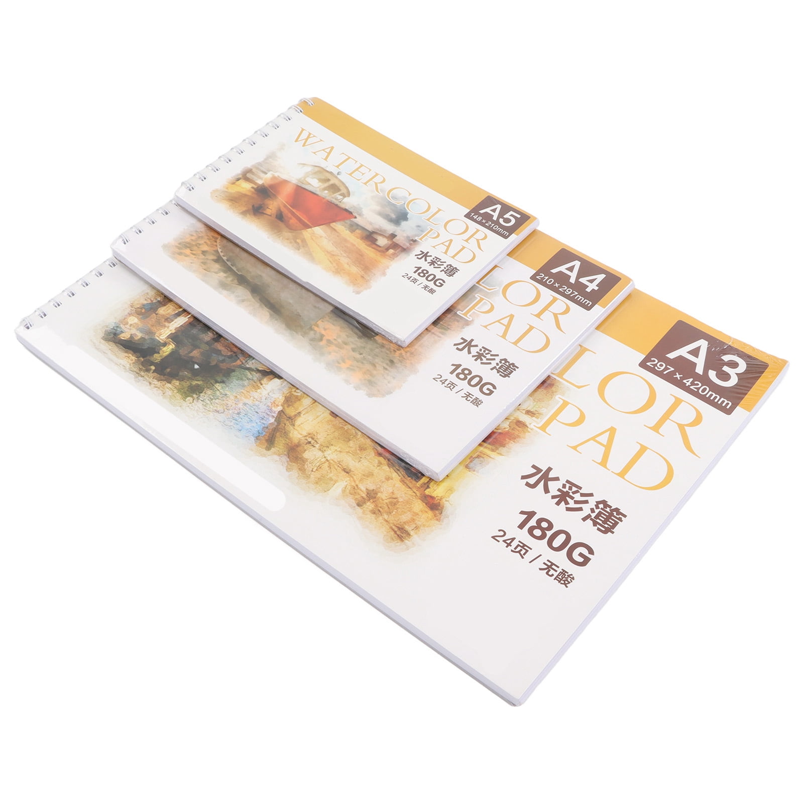 Papier Aquarelle Coton 300g - 60 Feuilles + 1 Pinceau - Pour Débutants Et Artistes, Acrylique, Encre, Crayons