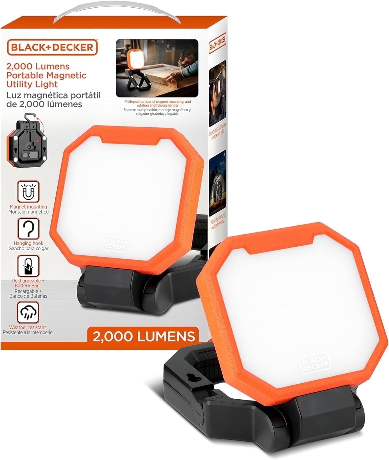Walmart Black Friday Deals 2025 - BLACK+DECKER Bendable Gooseneck LED Work  Light with Magnetic Mount, 200 Lumens - Walmart.com, image size:1271x1500