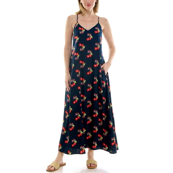 Nicole Miller Women's Maxi Slip Dress With Built In Bra, Sizes S-XL