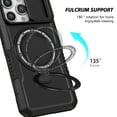 thumbnail image 3 of for iPhone 13 Pro Case with Camera Sliding Cover, [Compatible with MagSafe] with Magnetic Ring Kickstand, Military Grade Heavy Duty Protection Phone Case for iPhone 13 Pro, Black, 3 of 10