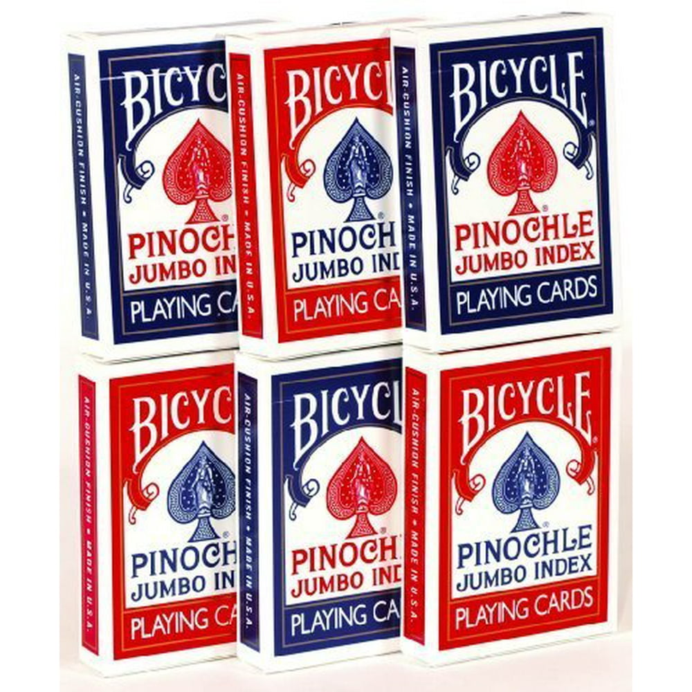 Pinochle Playing Cards Jumbo Index Bundle Of 6 Decks