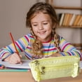 thumbnail image 6 of 1 Pc Pencil Case Large Pencil Bag Zipper Pen Bag Holder Box Pens Pouch Cloth Bag Large Storage Stationery Organizer Bag with Zipper for Work Office Travel, 8.39"x3.94", Yellow, 6 of 6