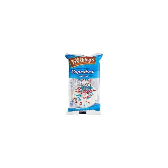 Mrs. Freshley's Vanilla Creamy Filled Cupcake, 3.6 Ounce 2 Count Per Pack (Pack of 6)
