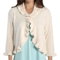 thumbnail image 3 of Women's Softies by Paddi Murphy 5706 Ruffle Bed Jacket (Ivory M), 3 of 4