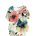 thumbnail image 4 of Weiqiqre Vêtements pour Femmes T-shirt Tunique à Manches Courtes Col Rond, 4 of 4
