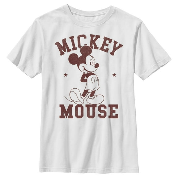 Boy's Mickey & Friends Classic Star Pose Graphic Tee White Medium