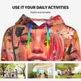 thumbnail image 4 of Lsque Vibrant Floral Collage Portrait Pattern Casual Women's Hoodie,Hooded Sweatshirt with Kangaroo Pocket,Pullover Hoodie with Eye-catching Drawstrings-XX-Large, 4 of 7