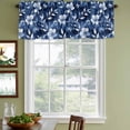 thumbnail image 3 of Navy Blue Spring Floral Curtain Valances for Windows, Kitchen Valance Window Treatments Panel 2 Pack, Watercolor Summer Flowers Abstract Rod Pocket Short Curtains for Bathroom Bedroom 60 x 18 Inch, 3 of 8