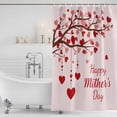 thumbnail image 2 of Mother's Day Shower Curtain Set - Standard 72" x 72" Washable Bathtub Curtain with 12 Hooks, Romance Love Tree Branches Pink Waterproof Fabric Stall Shower Curtains for Bathroom/Bathtub Décor, 2 of 6