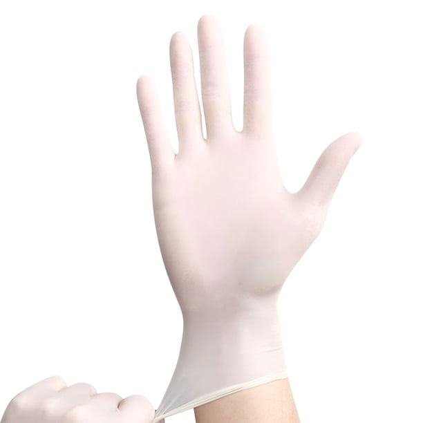Guantes Básicos De Nitrilo Para Exámenes 5,5 Resistentes Con Polvo Guantes Desechables Limpios Blancos 100 Unidades