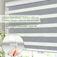 thumbnail image 3 of MiLin Cordless Blackout Zebra Blinds, Light Control Shading Privacy Dual Layer Roller Window Shades and Blinds, Day and Night Blinds Fast Delivery Custom (Blackout Grey, 26" W X 48" H), 3 of 6