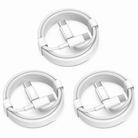 3 Pack Afflux USB-C to USB-C PD Fast Charger OEM Charging Cable Compatible with iPhone 16 /15 Pro Max Plus / Samsung Galaxy S25 S24 S23 S22 Ultra / iPad Pro / Universal for all Type-C (3ft, White)