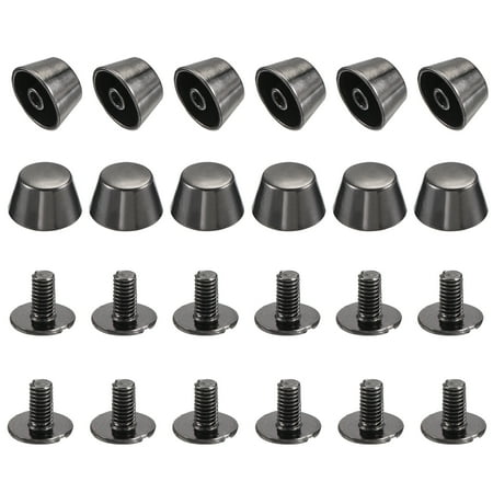 

12x7mm Flat Hollow Rivet Studs Zinc Alloy Electroplating Dark Gray 12 Pack